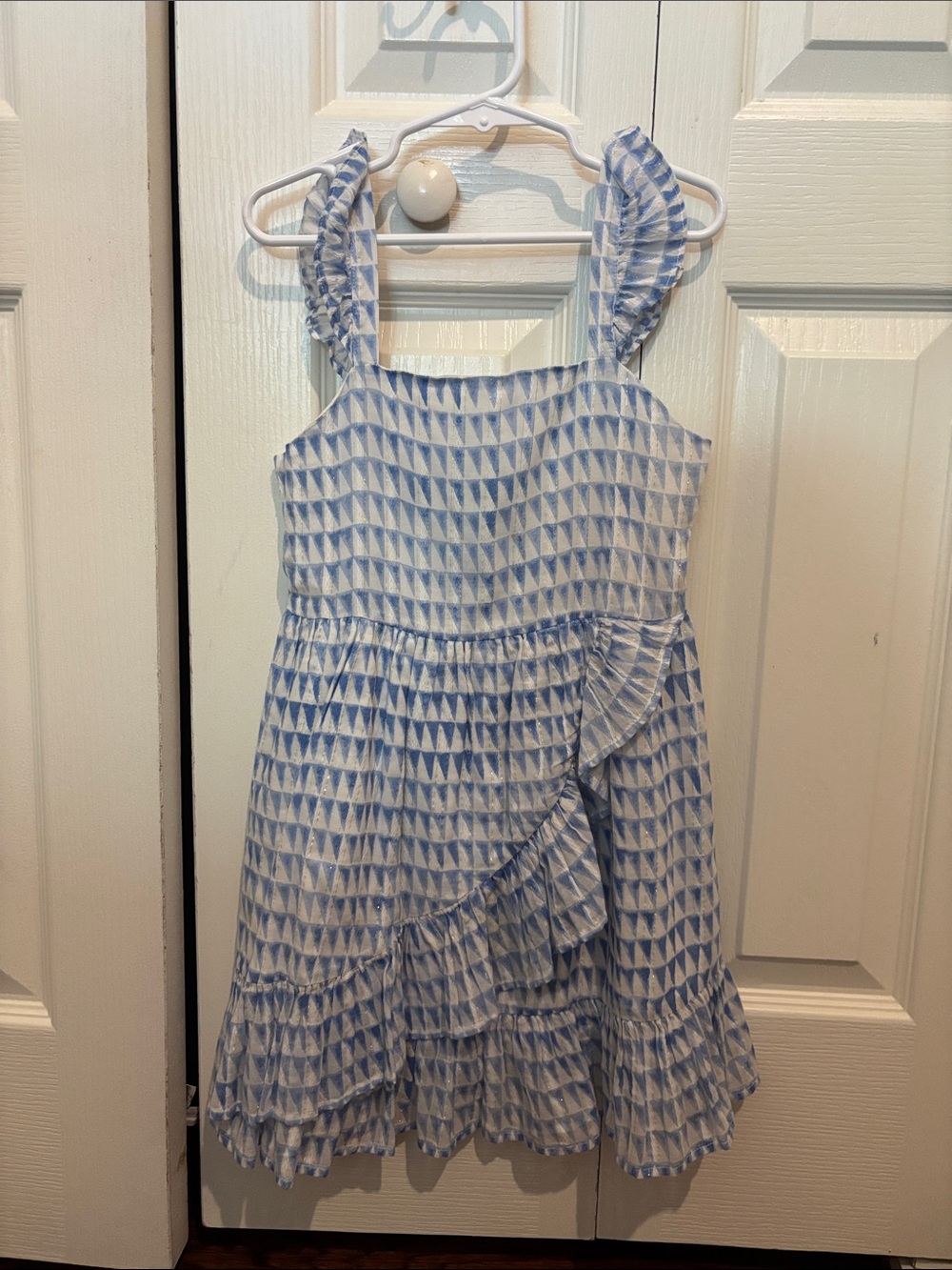 Janie and Jack Blue and White Ruffled Sundress